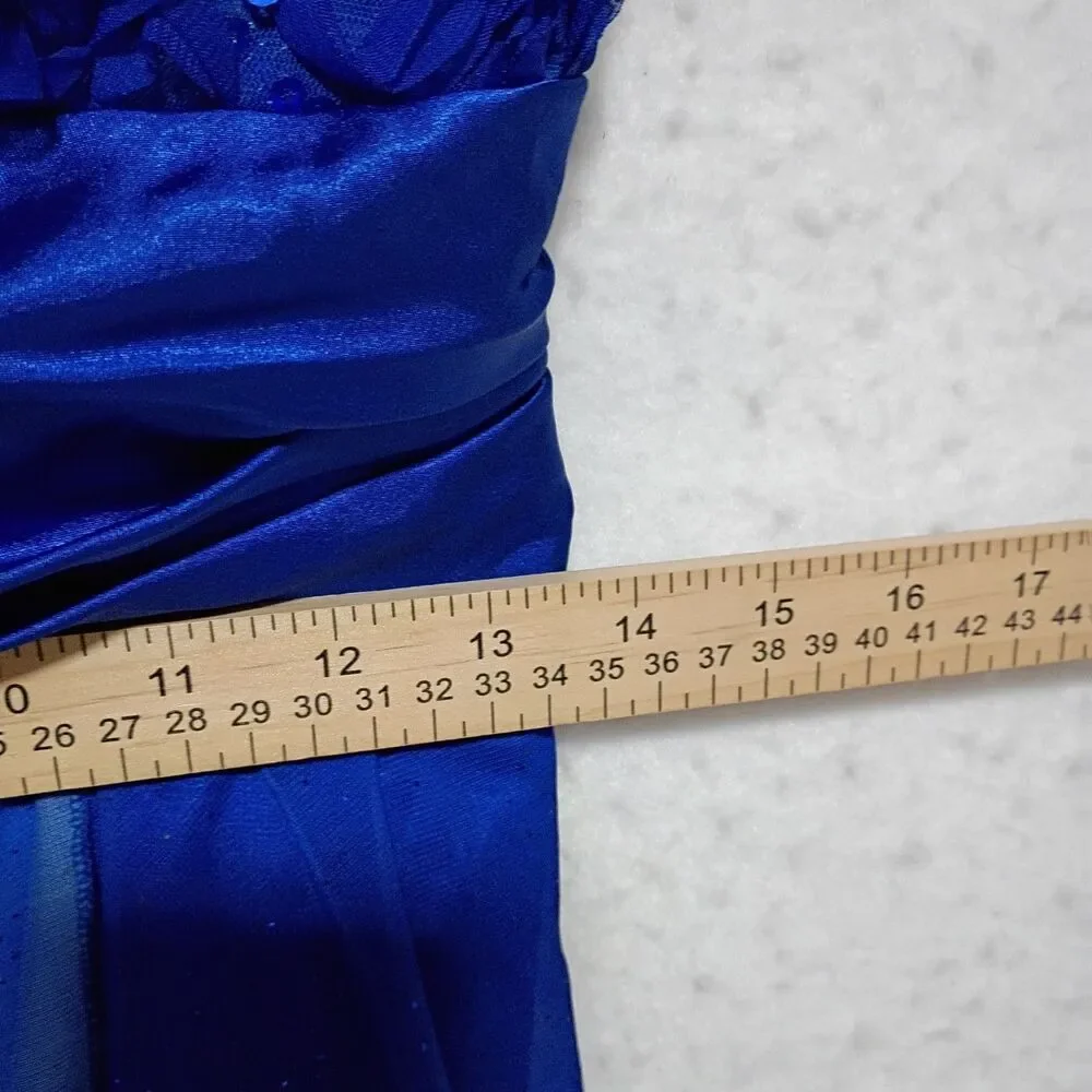 Xtraordinary Dress Size 17 Royal Blue Strapless High-Low Gown Formal Prom